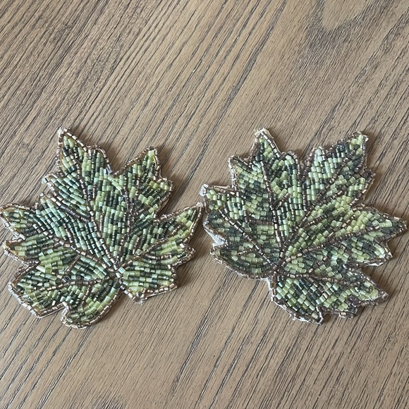 Other - 2 Beaded leaf coasters